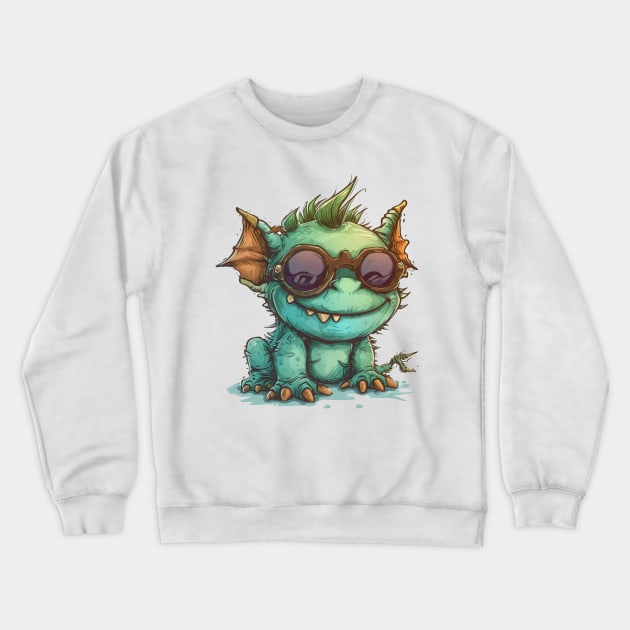 Cute Fluffy Monster Crewneck Sweatshirt by Obotan Mmienu